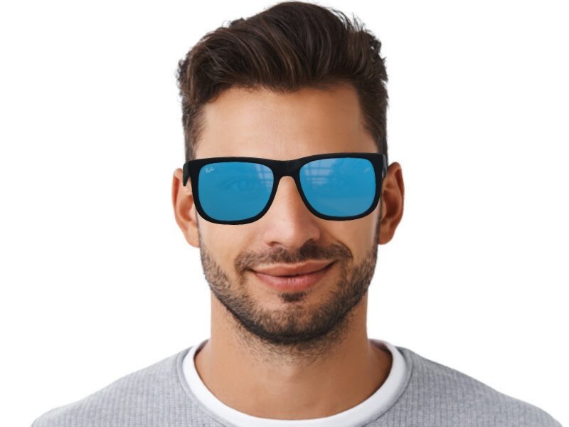 Køb Sorte Ray-Ban solbriller med blå